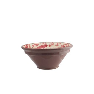 Ribbed Bowl in Red - 25cm Girona jaspe